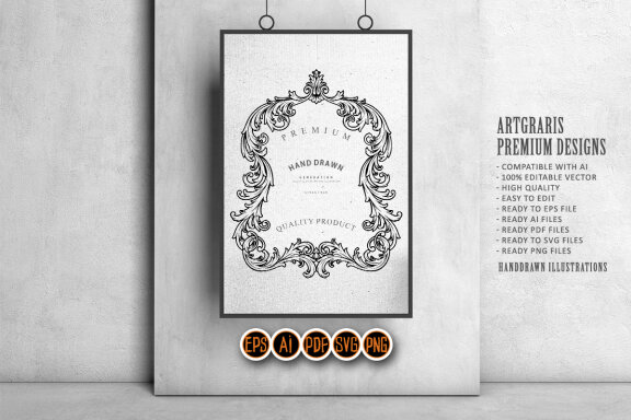 Clipart Badge vintage flourish frame classic elegant