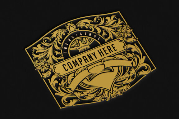 Elegant gold vintage certificate flourish