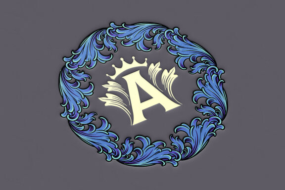 Luxury vintage blue frame ornament