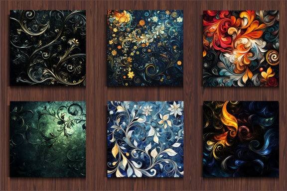Abstract Floral Swirls Background