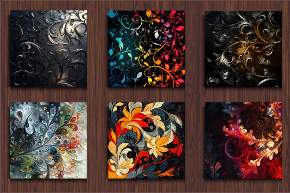 Abstract Floral Swirls Background