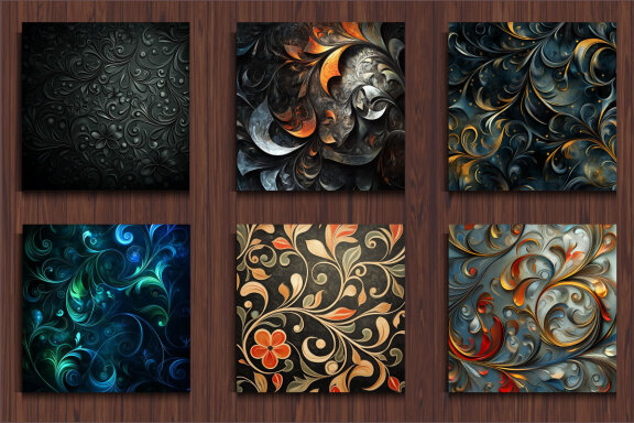 Abstract Floral Swirls Background