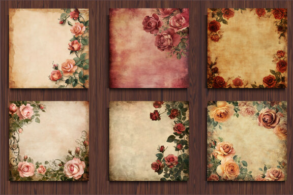 Antique Roses Printable Digital Paper
