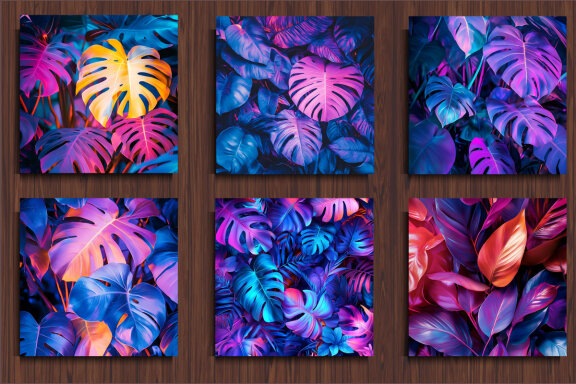 Vibrant Palm Leaves Background