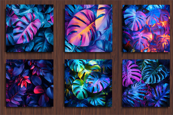 Vibrant Palm Leaves Background