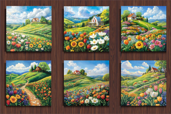 Beautiful Countryside Scene Background 