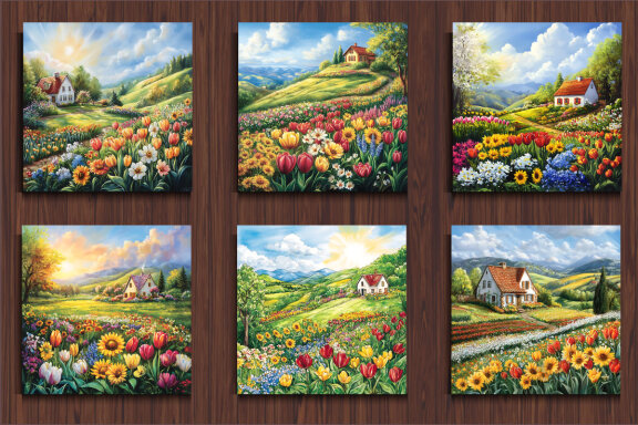 Beautiful Countryside Scene Background 