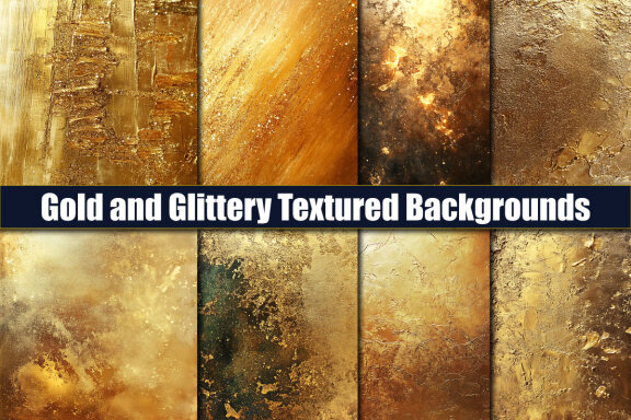  Gold and Glittery Textured Backgrounds