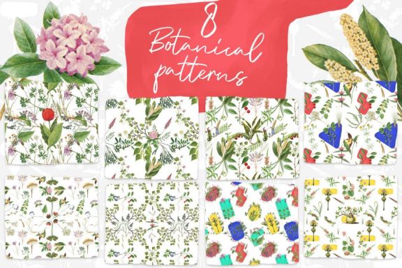 8 Vintage Botanical Patterns