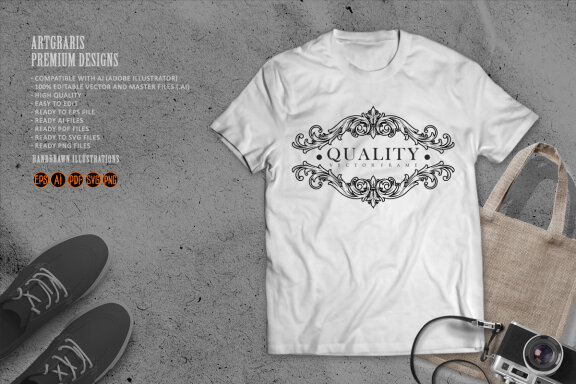 Luxury vintage label flourish Crafts