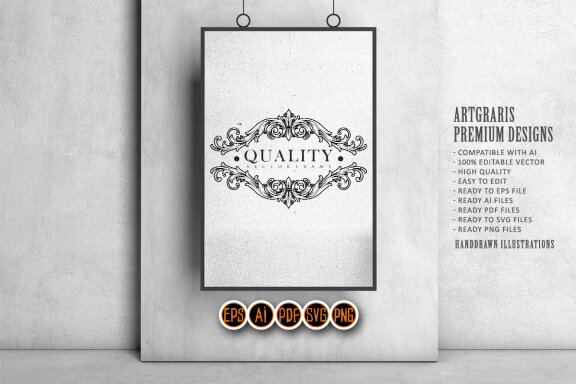Luxury vintage label flourish Crafts