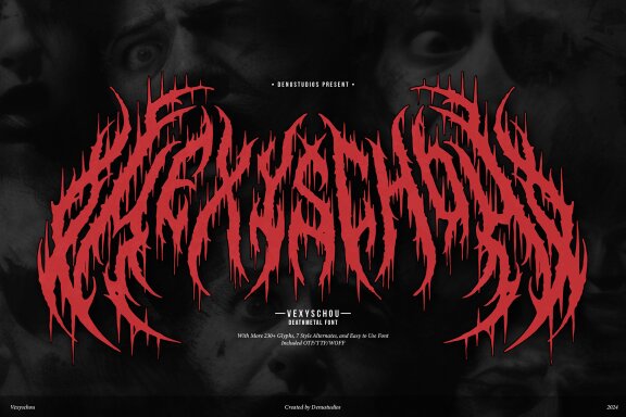 Vexyschou | Death Metal Typeface