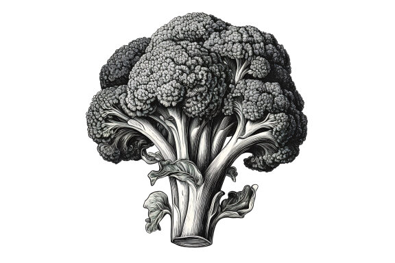 Fruits and Vegetables Black Engraved