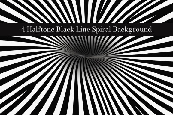 A halftone black line spiral background