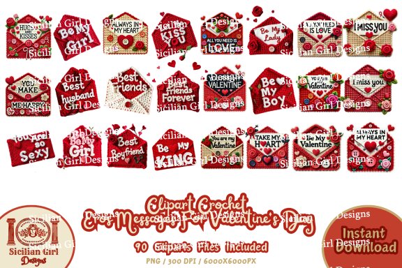 90 Clipart - Messages For Valentine's Day Collection Vol.1