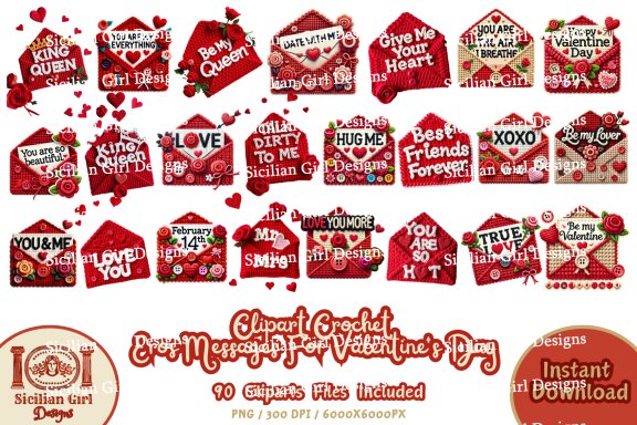 90 Clipart - Messages For Valentine's Day Collection Vol.1