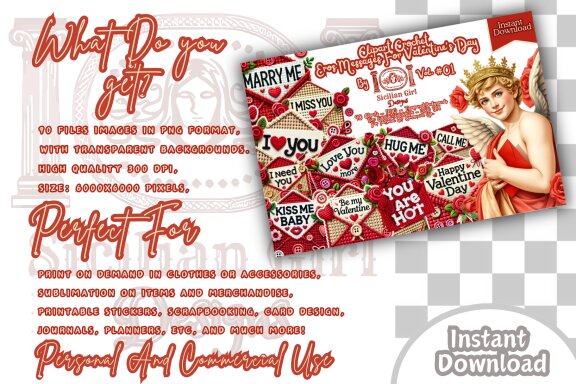 90 Clipart - Messages For Valentine's Day Collection Vol.1