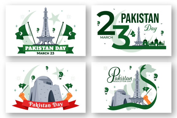 12 Pakistan Resolution Day Illustration