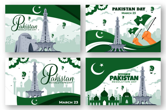 12 Pakistan Resolution Day Illustration