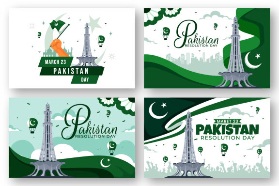 12 Pakistan Resolution Day Illustration