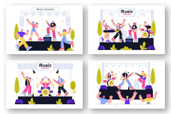 8 Live Music Event Illustration