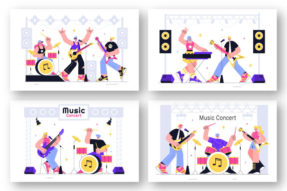 8 Live Music Event Illustration