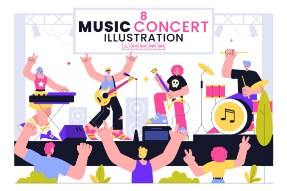 8 Live Music Event Illustration