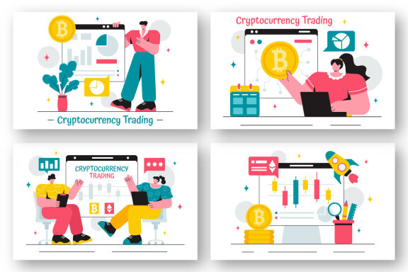 12 Cryptocurrency Trading and Blockchain Illustration