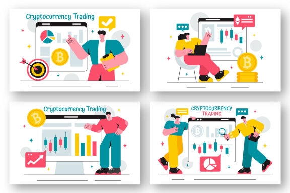 12 Cryptocurrency Trading and Blockchain Illustration