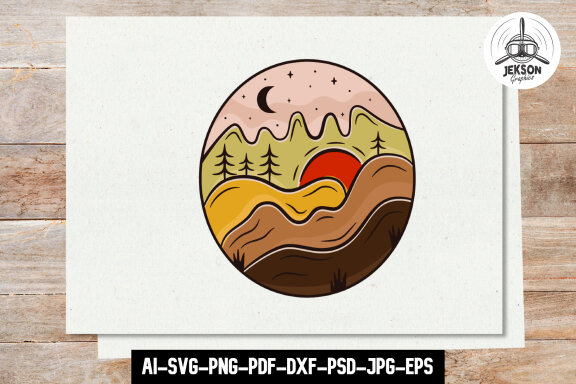 Camping Sticker PNG | Printable Travel Badge SVG