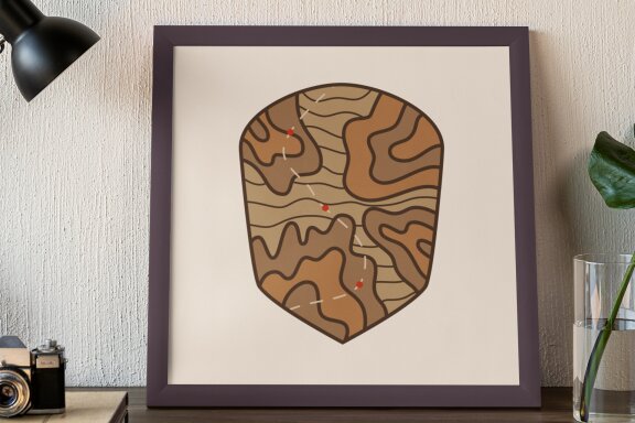 Outdoor Map PNG | Printable Travel Badge SVG Cricut