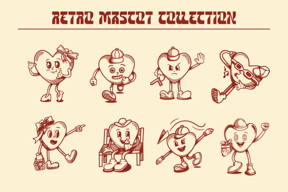 Retro Mascot Valentine Collection