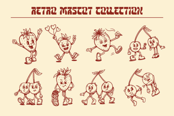 Retro Mascot Valentine Collection