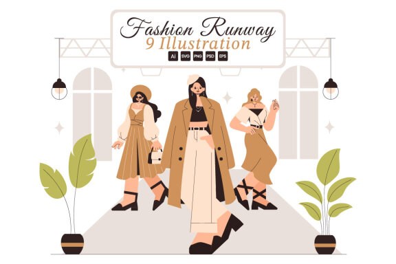 9 Fashion Runway Illustration