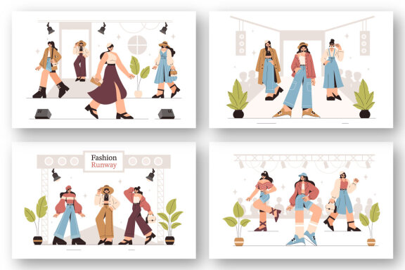 9 Fashion Runway Illustration