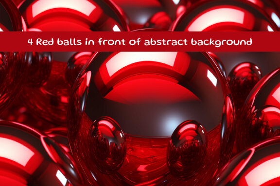 Red balls in front of abstract background  