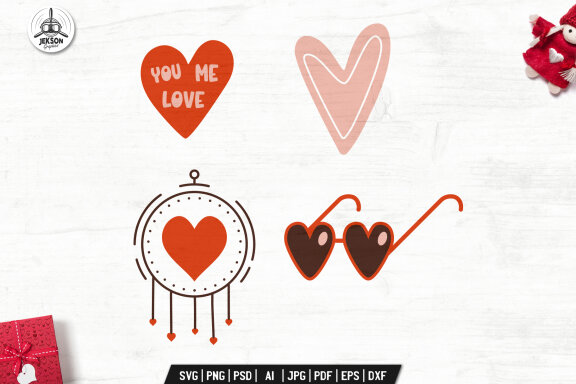 Valentines Day Clipart Symbols SVG, Valentine Elements PNG