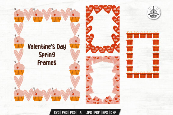 Valentines Day Card Frames | Valentine Printable Frame SVG
