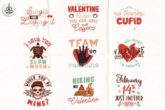 Anti-Valentine's Day Bundle | Funny Valentine Quotes 18 SVGs