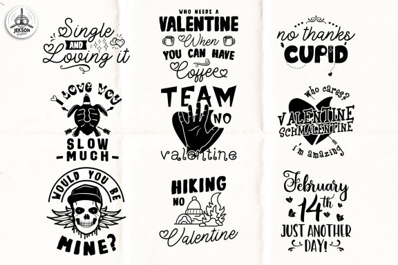 Anti-Valentine's Day Bundle | Funny Valentine Quotes 18 SVGs