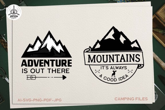 Camping SVG Silhouette Designs Mountains Quote Tshirt PNG