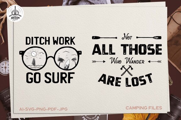 Summer SVG Silhouette Design Surfing | Camp Quote Tshirt PNG