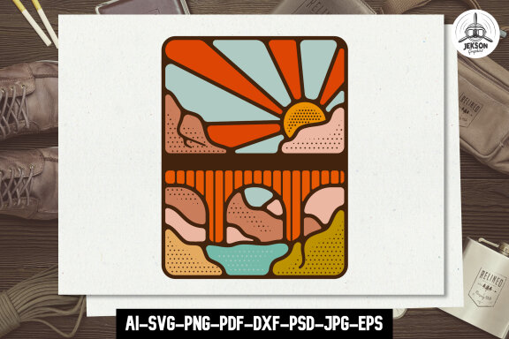 Mountain Adventure Sticker PNG Sublimation Camping Tent SVG