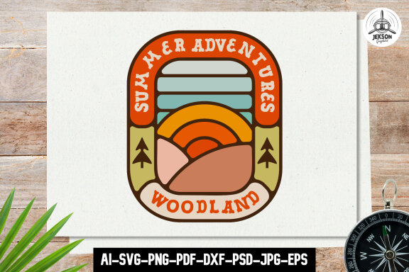 Summer Sublimation Design SVG Mountain Adventure Sticker PNG