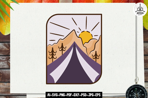 Summer Adventure Design SVG | Forest Camping Sticker PNG