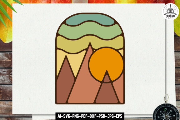 Camping Logo Design SVG | Mountain Adventure Sticker PNG