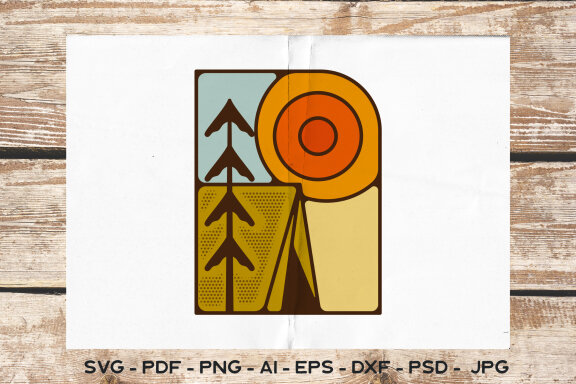Summer Camping Logo Design SVG | Adventure Sublimation PNG