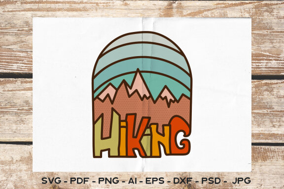 Hiking Camping Logo Design SVG | Travel Sublimation PNG