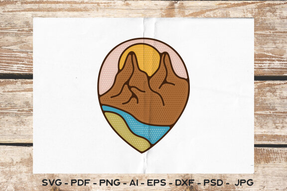 Mountains Camping Logo Design SVG | Travel Sublimation PNG