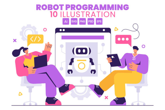 10 Artificial Intelligence Robot Programming Illustration
